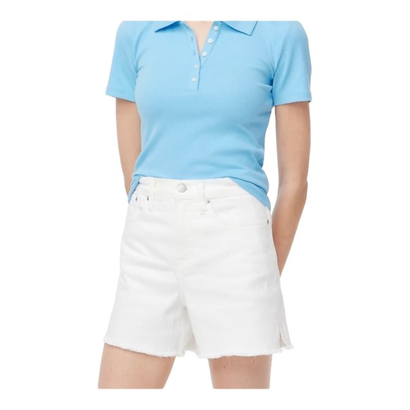 J. Crew Factory Pants - J.crew Factory High-rise midlength white denim short BG558 Size 31